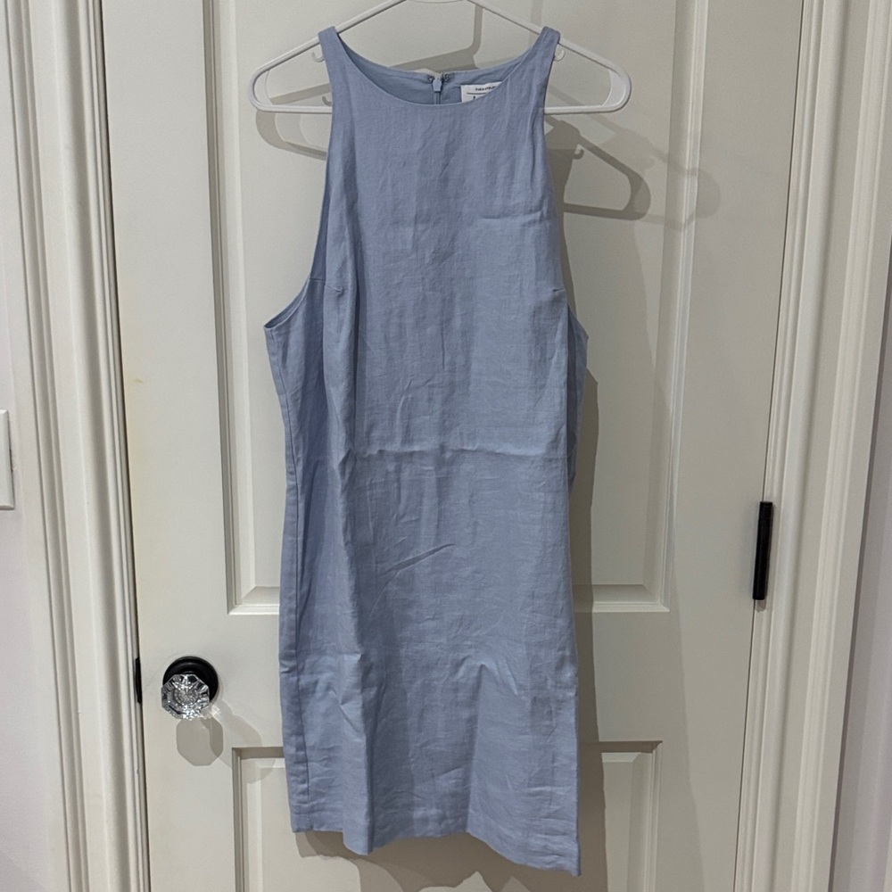 & Other Stories Light Blue Linen Midi Dress - Picture 4 of 5